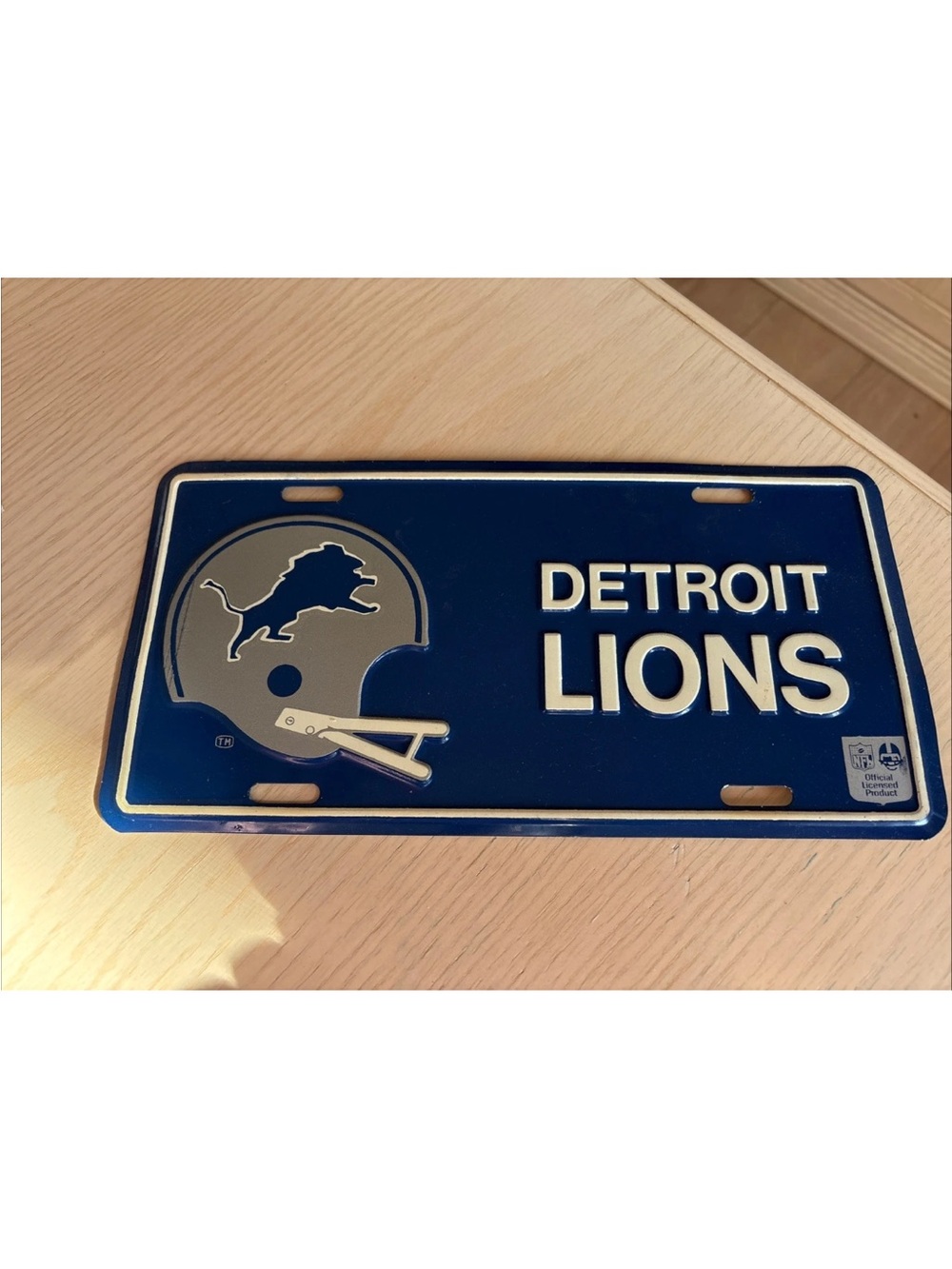 Detroit Lions Blue Decorative Helmet License Plate Sign